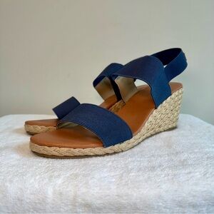 Women's Tommy Bahama Sakura Espadrille Wedge Sandals Navy Blue size 10